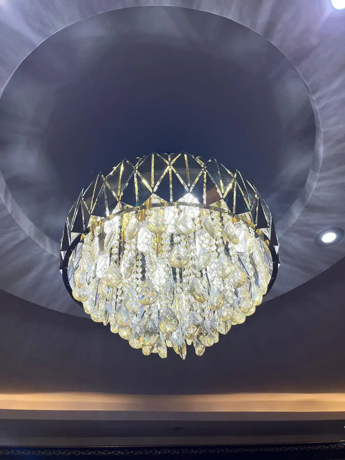 دو عدد لوستر سه بعدی طلایی سایز 55|لوستر و چراغ آویز|رشت, معلم|دیوار