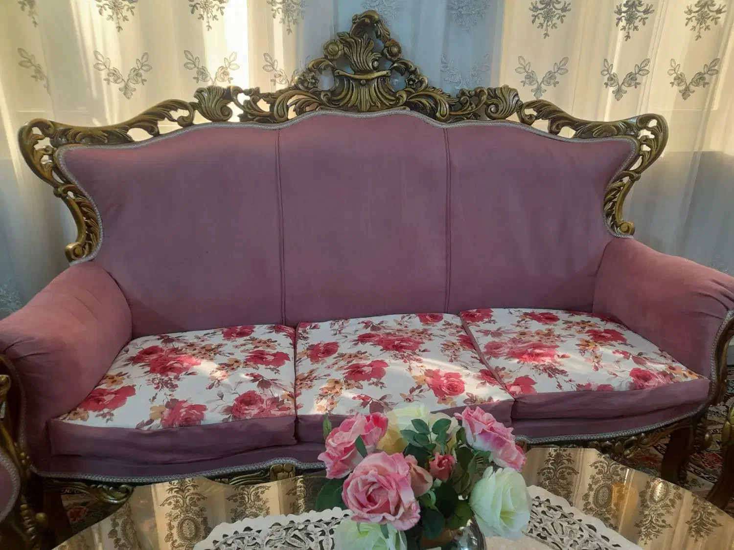 مبلمان ۹ نفره سلطنتی چوب راش|مبلمان خانگی و میز عسلی|ری, اقدسیه|دیوار