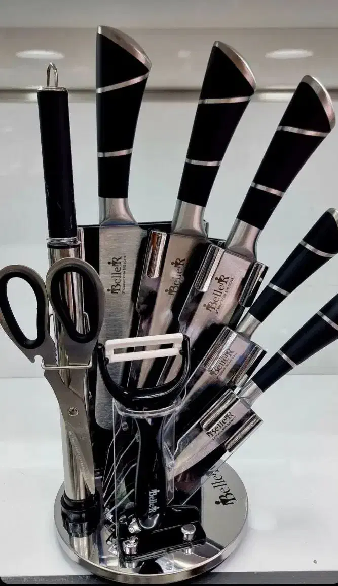 سرویس کارد و ساطور فولادی بلرآلمان چاقو اشپزخانه|ظروف پخت‌وپز|قم, نیروگاه|دیوار