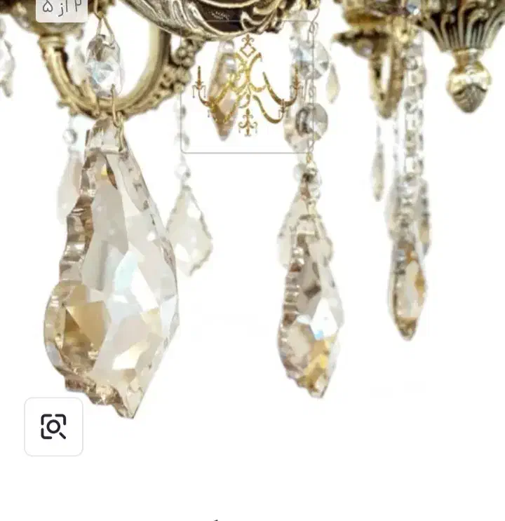 کریستال لوستر مدل برگی|لوستر و چراغ آویز|پرند, فاز ۶|دیوار