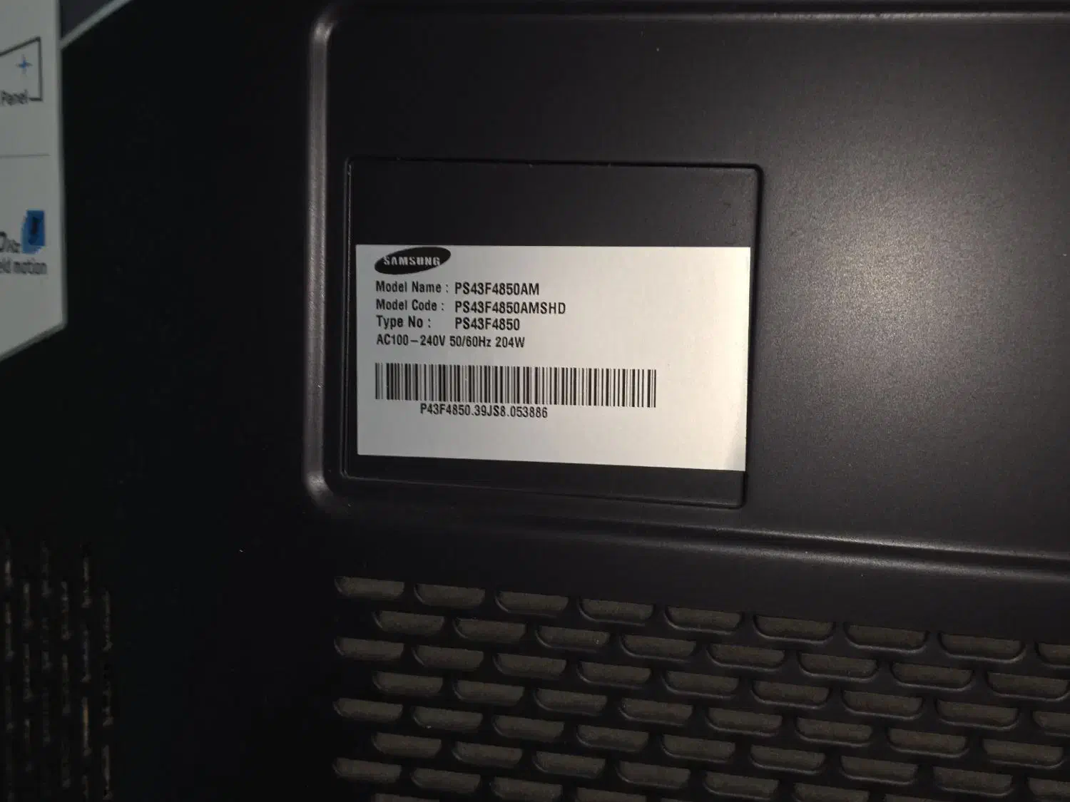 تلوزیون 43 اینچ سامسونگ مدل پلاسما|تلویزیون و پروژکتور|خمام, |دیوار