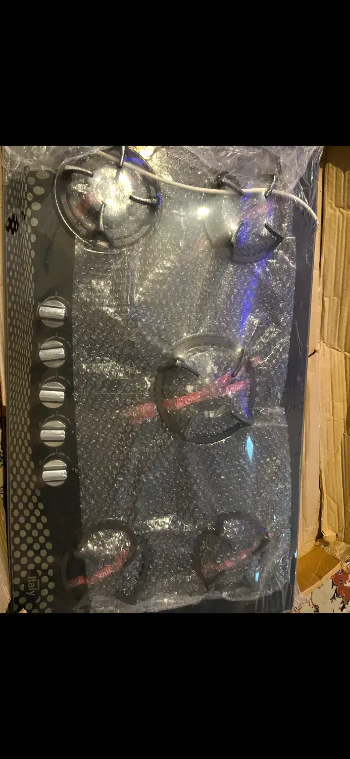 گاز پنج شعله ی صفحه ای شیشه ای خارجی کاملا نو|اجاق گاز و لوازم برقی پختوپز|تنکابن, |دیوار