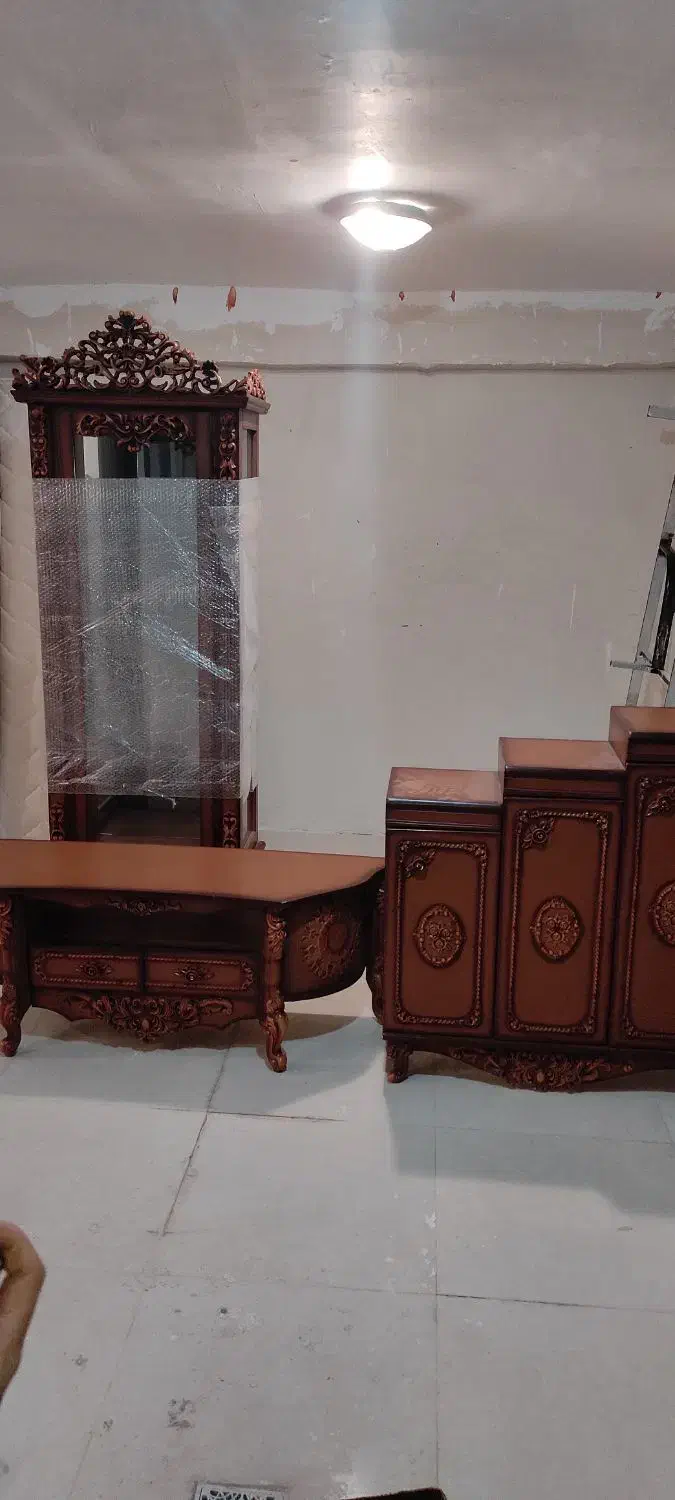 سرویس میز تیوی و بوفه و جا کفشی در حد نو|بوفه، ویترین، کنسول|قزوین, |دیوار