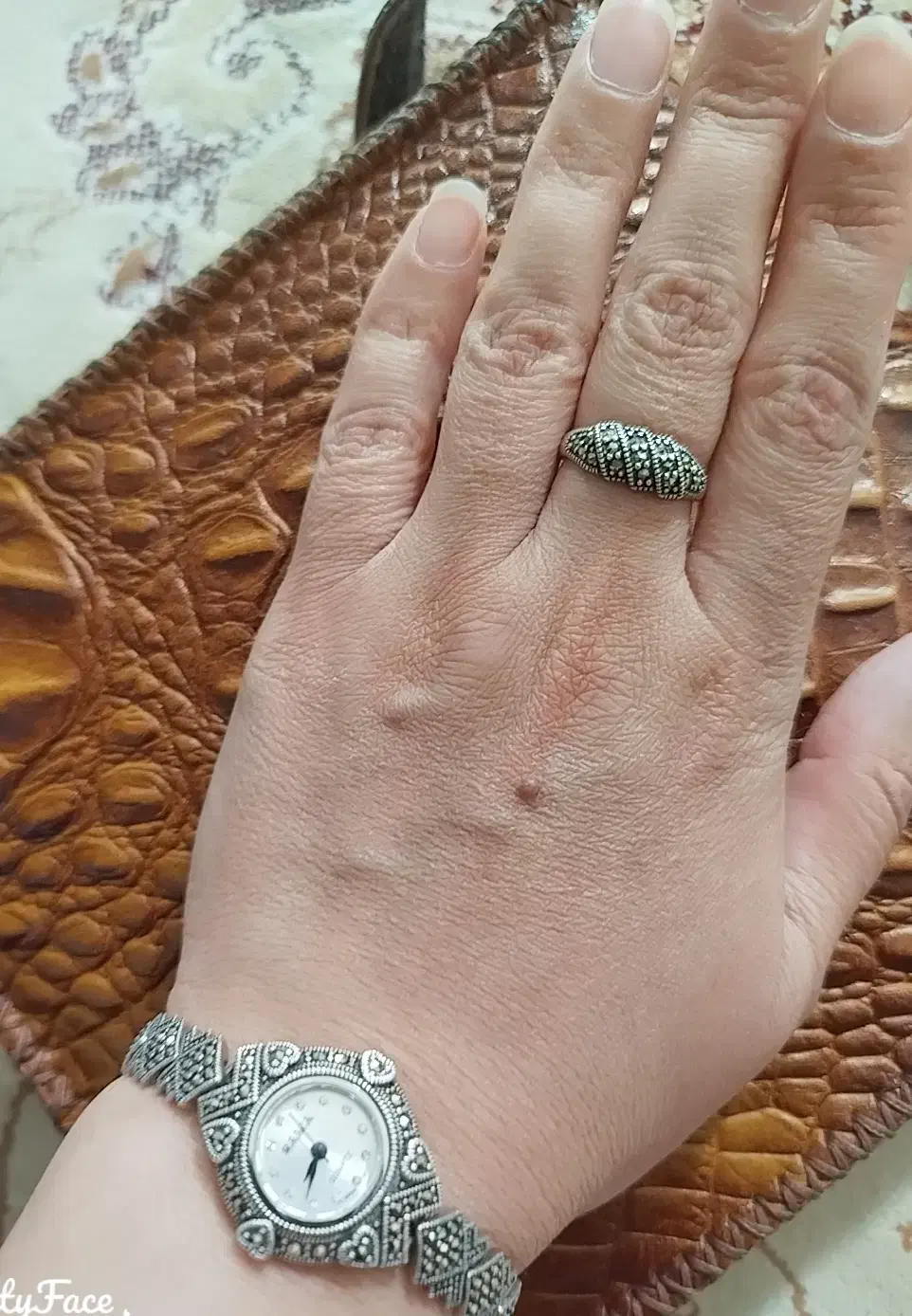 فروش ست ساعت و انگشتر نقره|جواهرات|سنندج, |دیوار