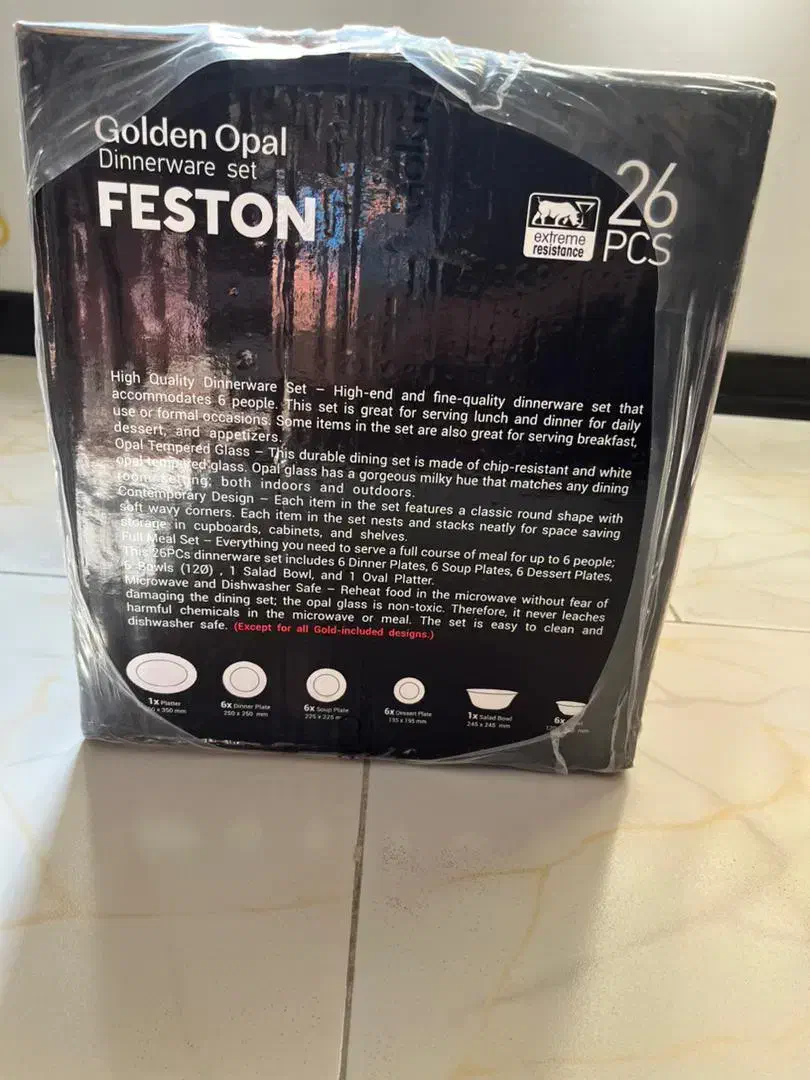 آکبند نو سرویس ۲۶پارچه اوپال گلدن فستون|ظروف سرو و پذیرایی|تهران, جهاد|دیوار