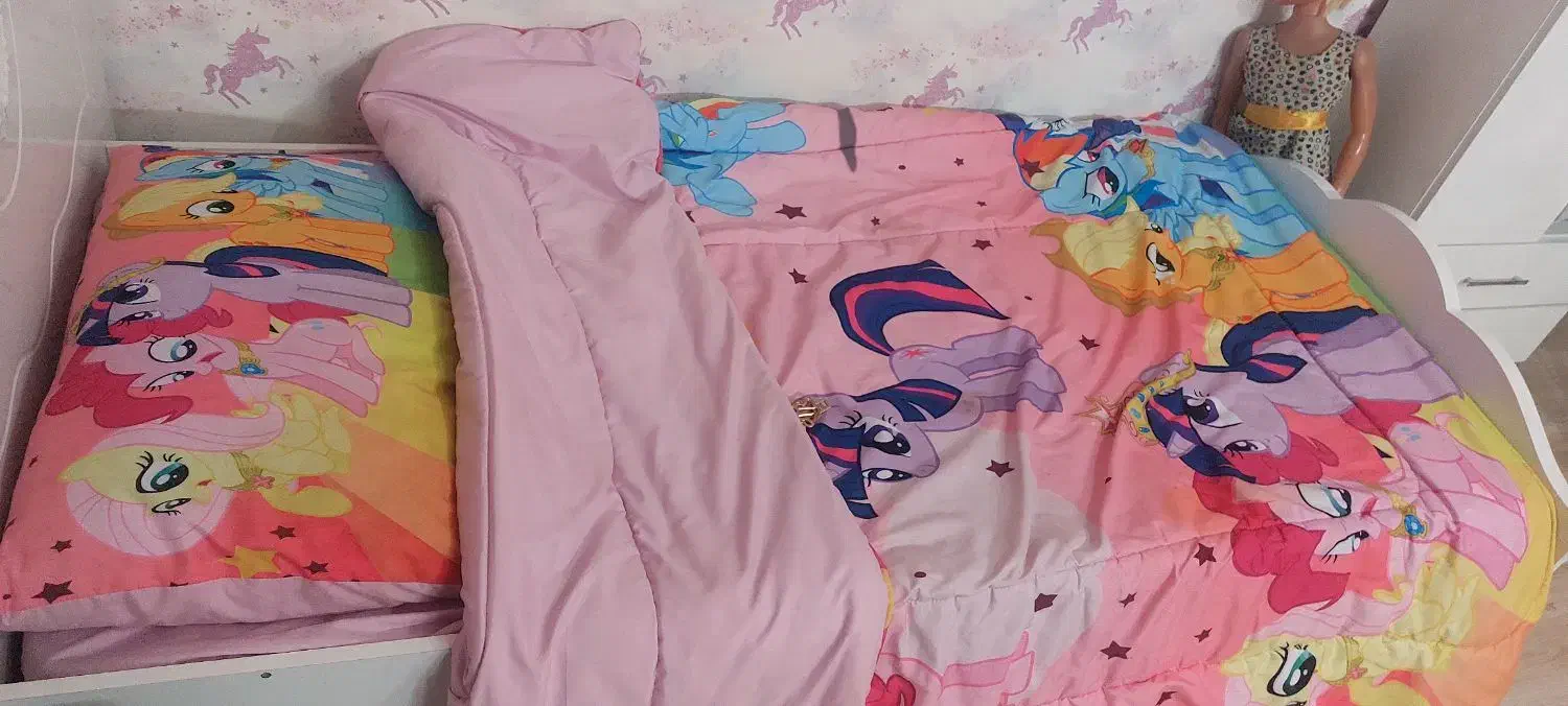 رو تختی و پرده کودک طرح پونی|سرویس روتختی|گنبد کاووس, |دیوار