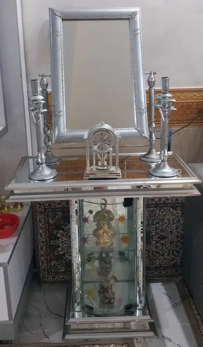 کنسول آینه و شمعدان و ساعت|بوفه، ویترین، کنسول|خرمدره, |دیوار