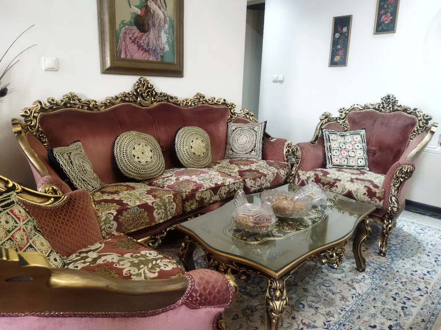 مبل استیل ۷ نفره ناهارخوری ۸ نفره و ۳ میز|مبلمان خانگی و میز عسلی|تهران, ازگل|دیوار