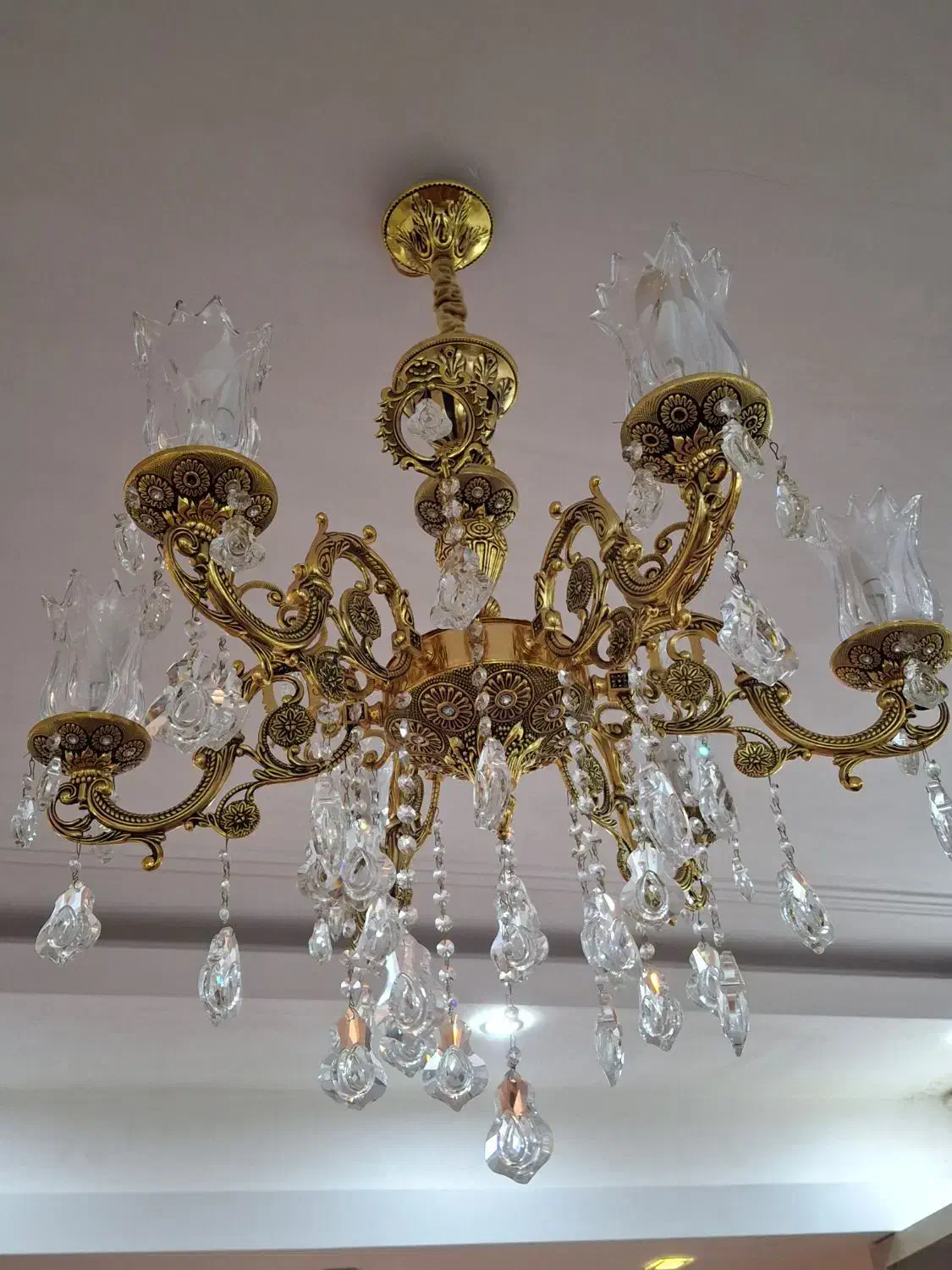 برنزسنگین ۶شاخه ویک عدیوارکوب|لوستر و چراغ آویز|همدان, |دیوار