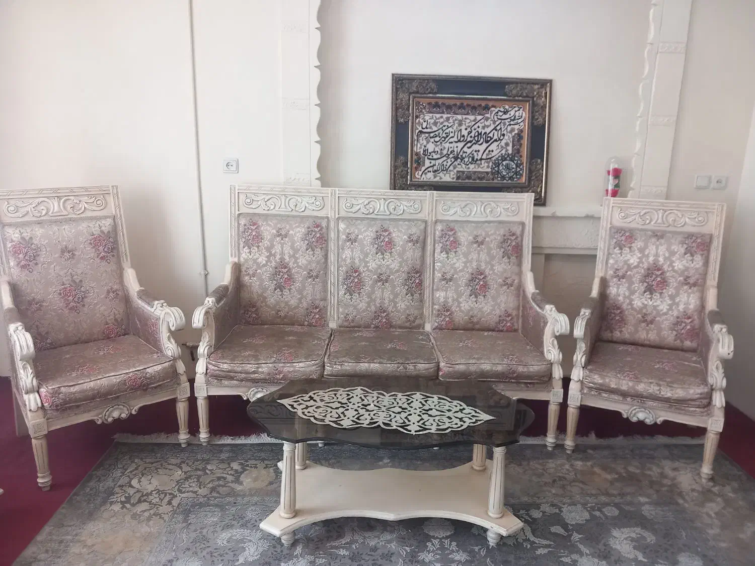 مبل استیل ۹ نفره همراه ۲ میزبان|مبلمان خانگی و میز عسلی|تهران, بهداشت|دیوار