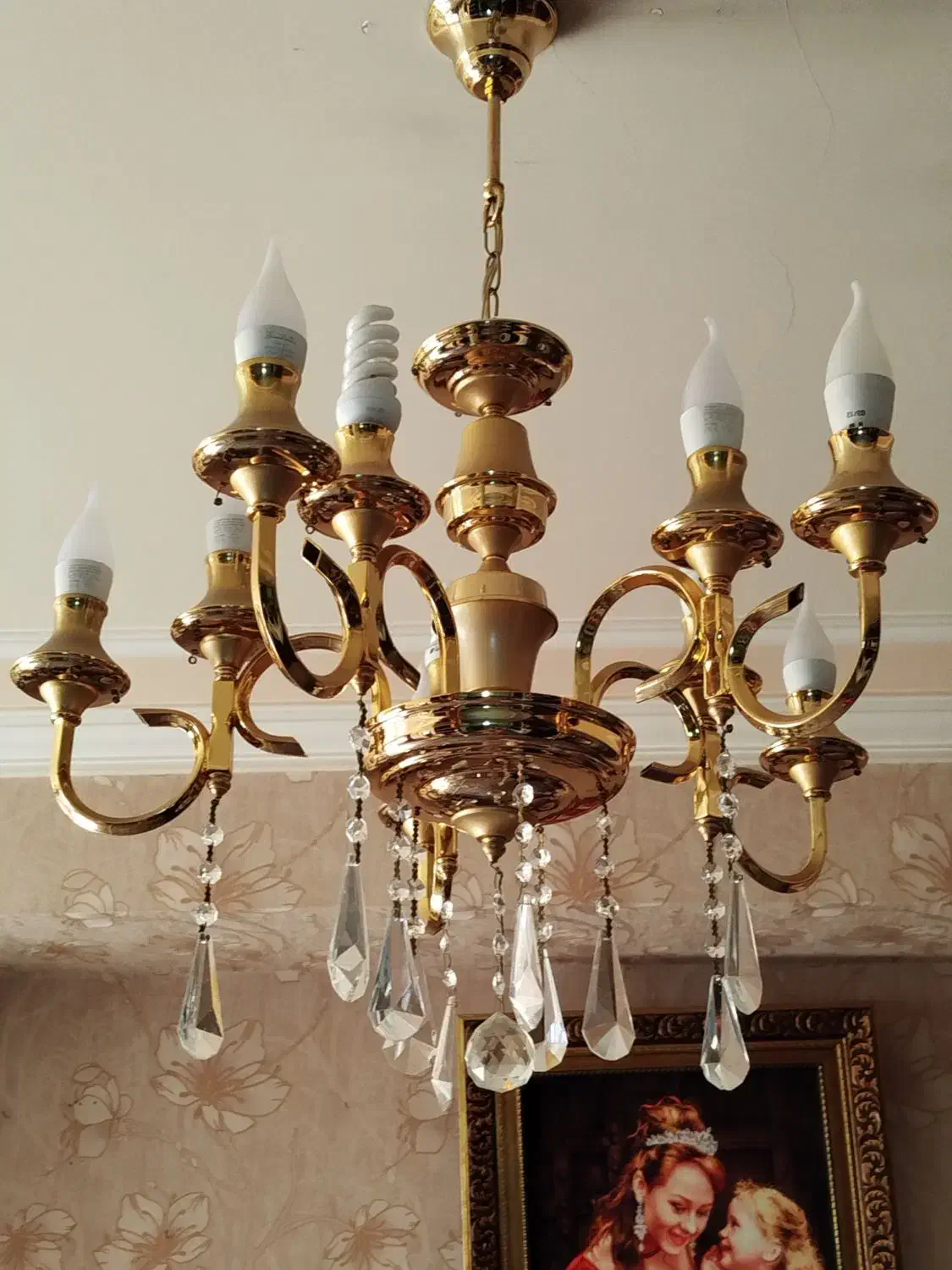 دو عدد لوستر برنز آب طلا|لوستر و چراغ آویز|تبریز, |دیوار