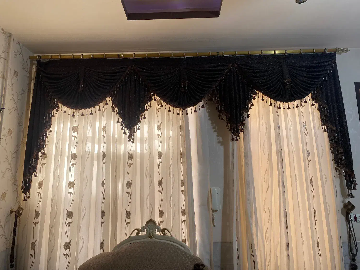 پرده حریر|پرده، رانر، رومیزی|یزد, |دیوار