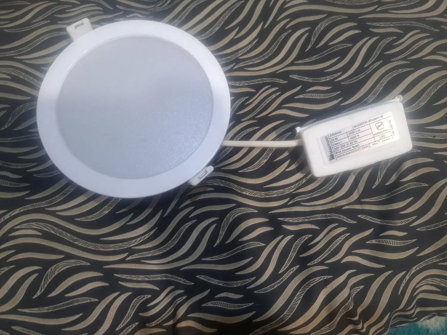 چراغ پنلی مازینور ۳۵و ۲۳ وات توکار گرد رنگ زرد|لامپ و چراغ|قوچان, |دیوار