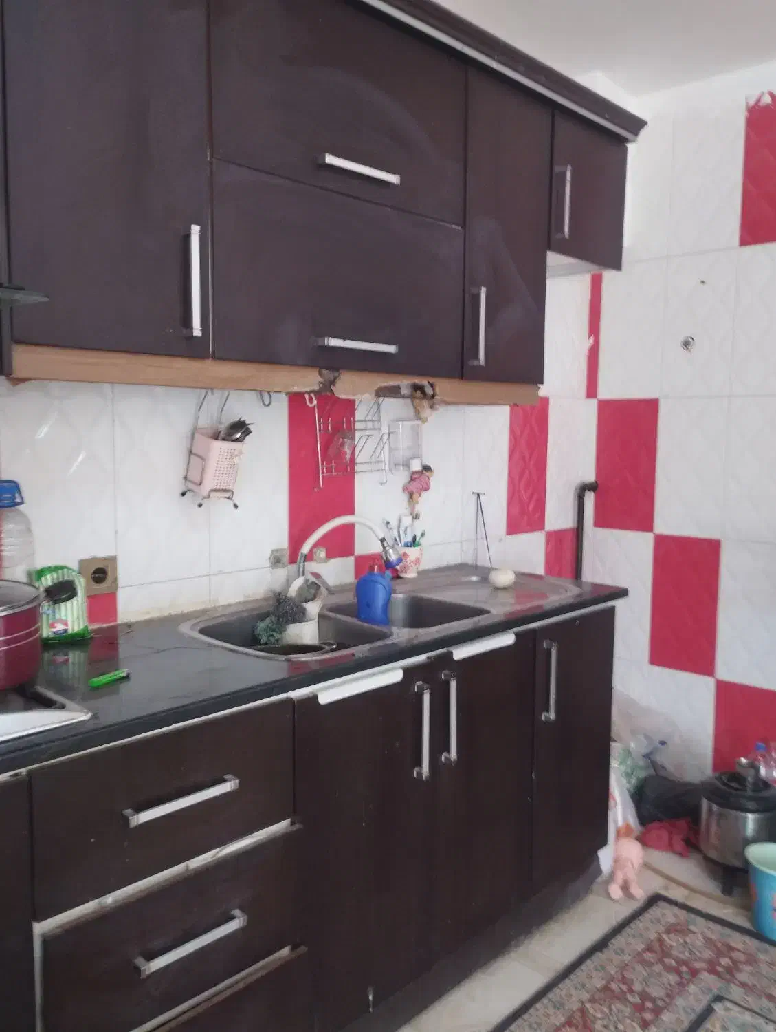 کابینت4متر بالا 4متر پایین بدون هیچ خطوخش|آب‌چکان و نظم‌دهنده ظروف|همدان, |دیوار