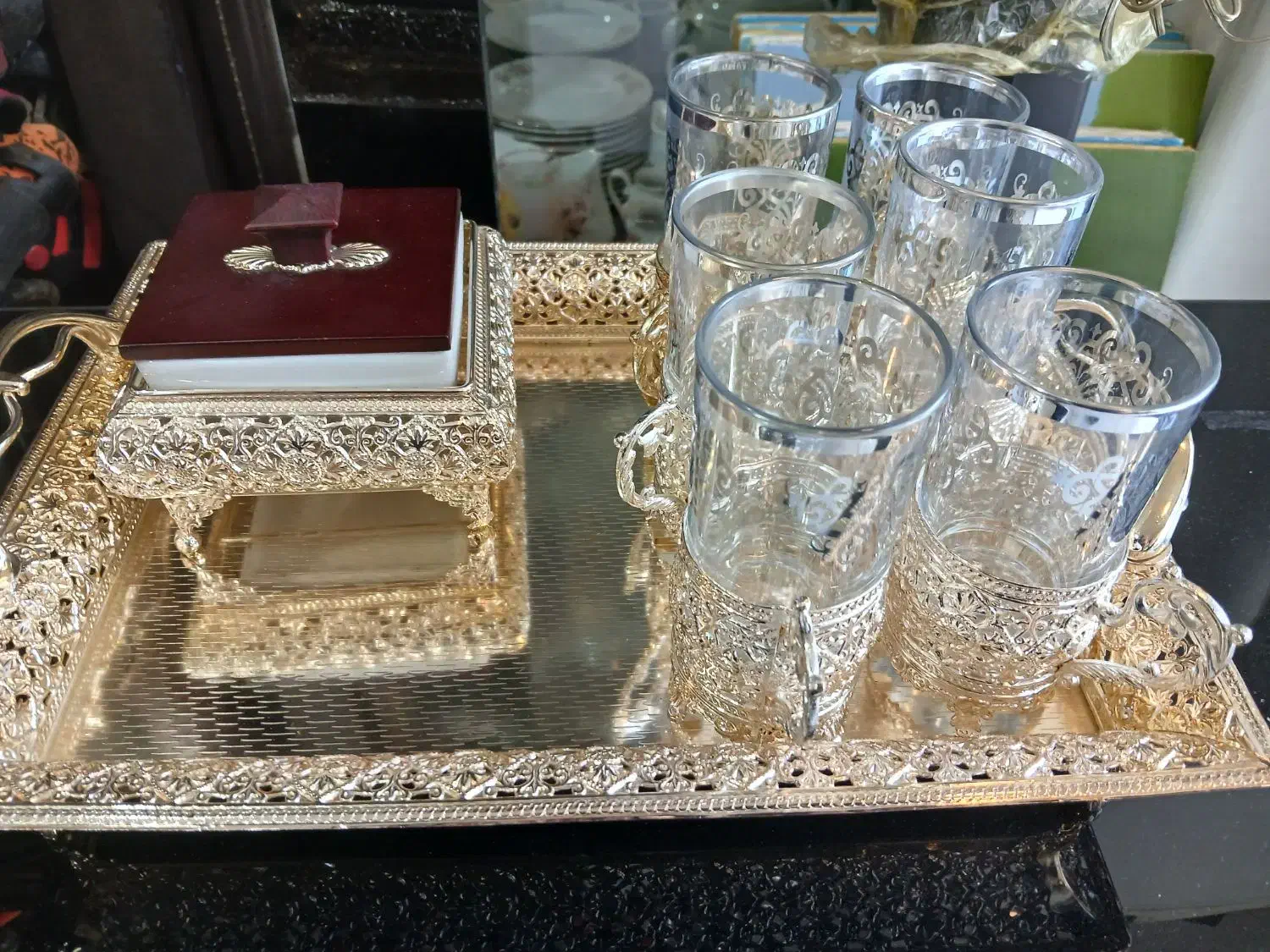 سرویس چایخوری رنگ ثابت ۹پارچه|ظروف سرو و پذیرایی|فردیس, شهرک هفده شهریور|دیوار