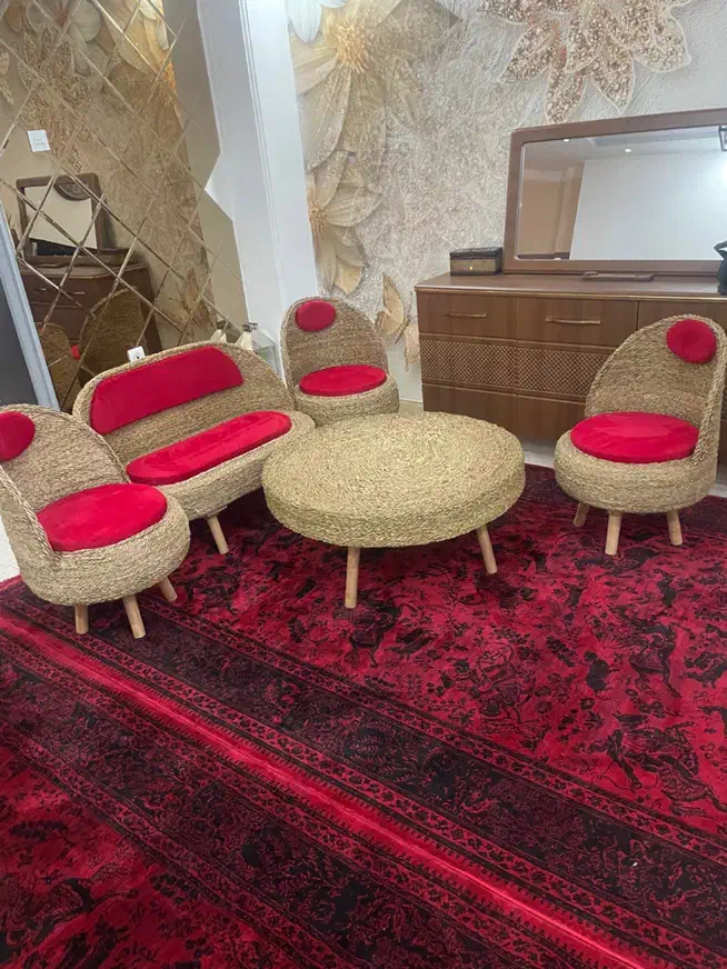 مبلمان میز نهارخوری حصیری واینه کنسول|مبلمان خانگی و میز عسلی|اندیشه, اندیشه فاز ۱|دیوار