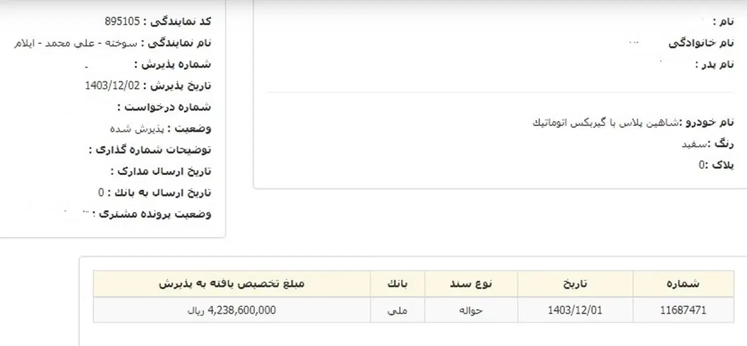 حواله شاهین پلاس اتوماتیک|خودرو سواری و وانت|ایلام, |دیوار