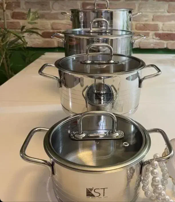 قابلمه استیل سایز ۲۴ و ۲۸  تابه سایز ۲۰ و۲۴|ظروف پخت‌وپز|بستک, |دیوار