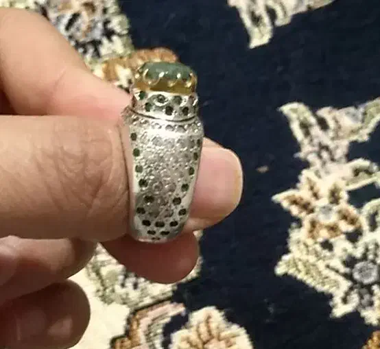 انگشتر نقره سنگ زمرد|جواهرات|نهاوند, |دیوار