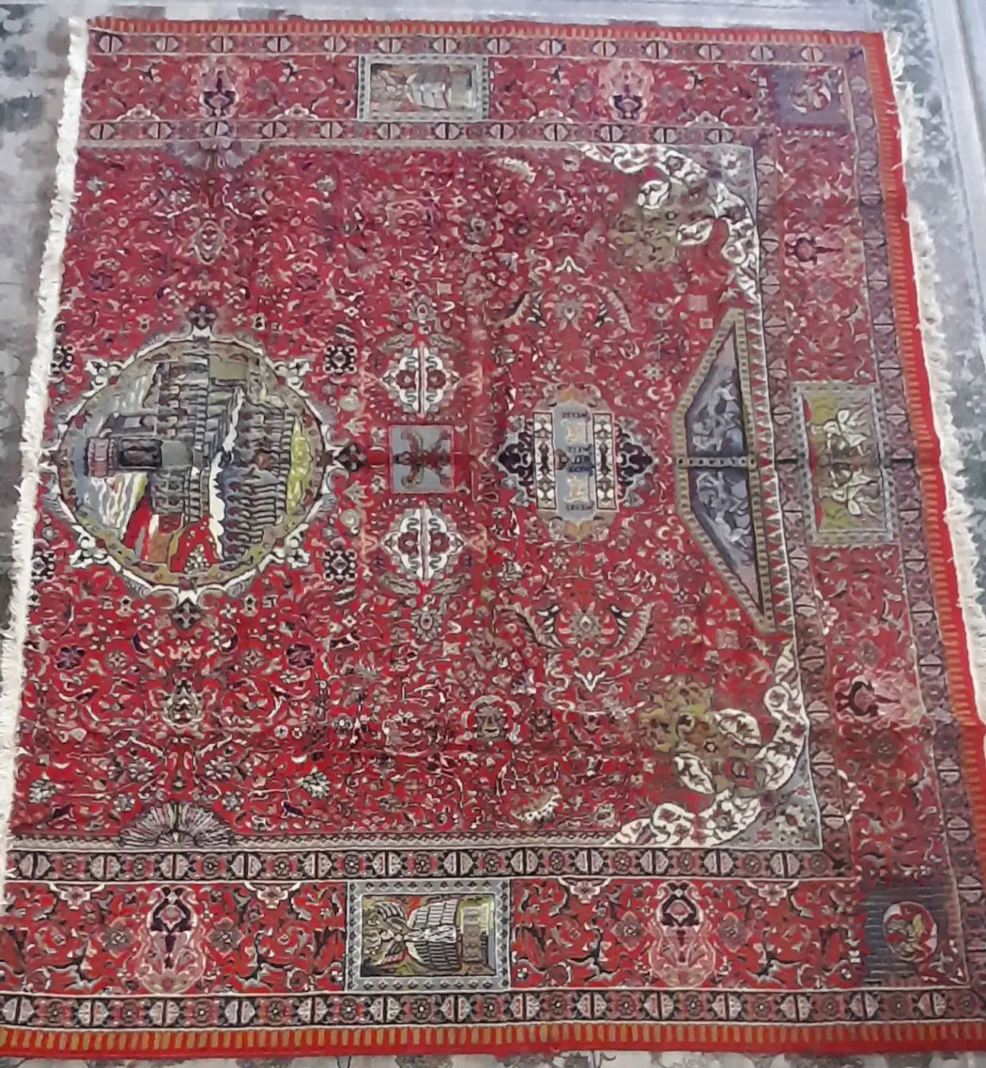 ۲عددفرش ویک گلیم کارکرده|فرش|کوهدشت, |دیوار