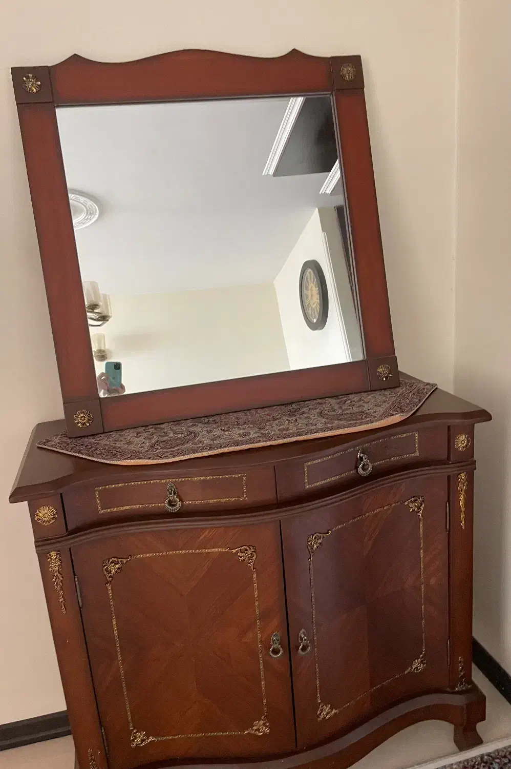 آینه کنسول چوبی|بوفه، ویترین، کنسول|ماهدشت, |دیوار