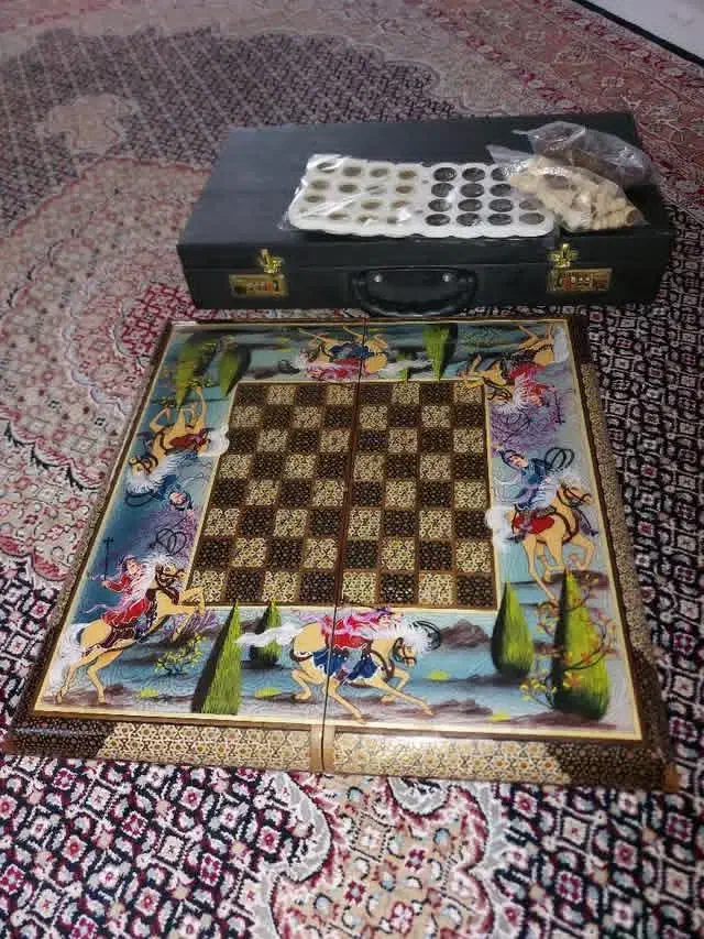 شطرنج و تخته نرد خاتم کاری آکبند و نو|کلکسیون و سرگرمی|اردبیل, |دیوار