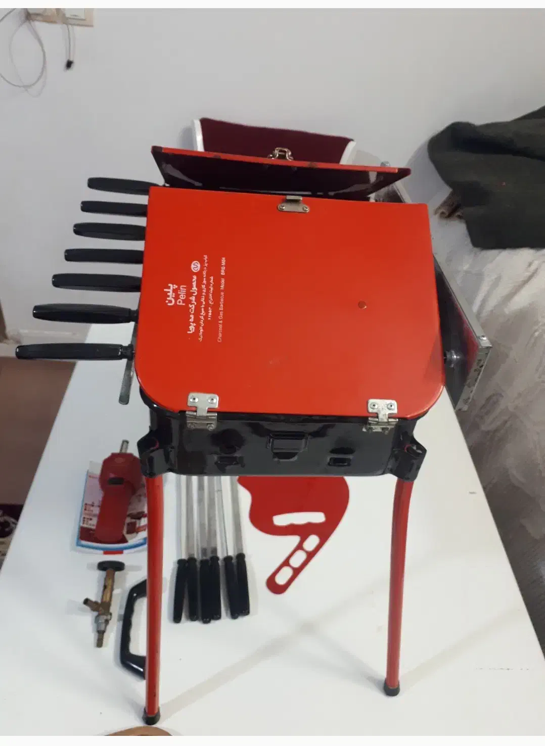 کباب پز دوگانه مه پویا مدل کاملا نو ۷ سیخ|اجاق گاز و لوازم برقی پختوپز|خمینیشهر, |دیوار