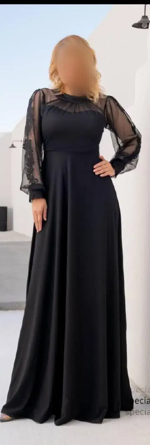 لباس مجلسی مشکی سنگدوزی شده|لباس|قمرود, |دیوار