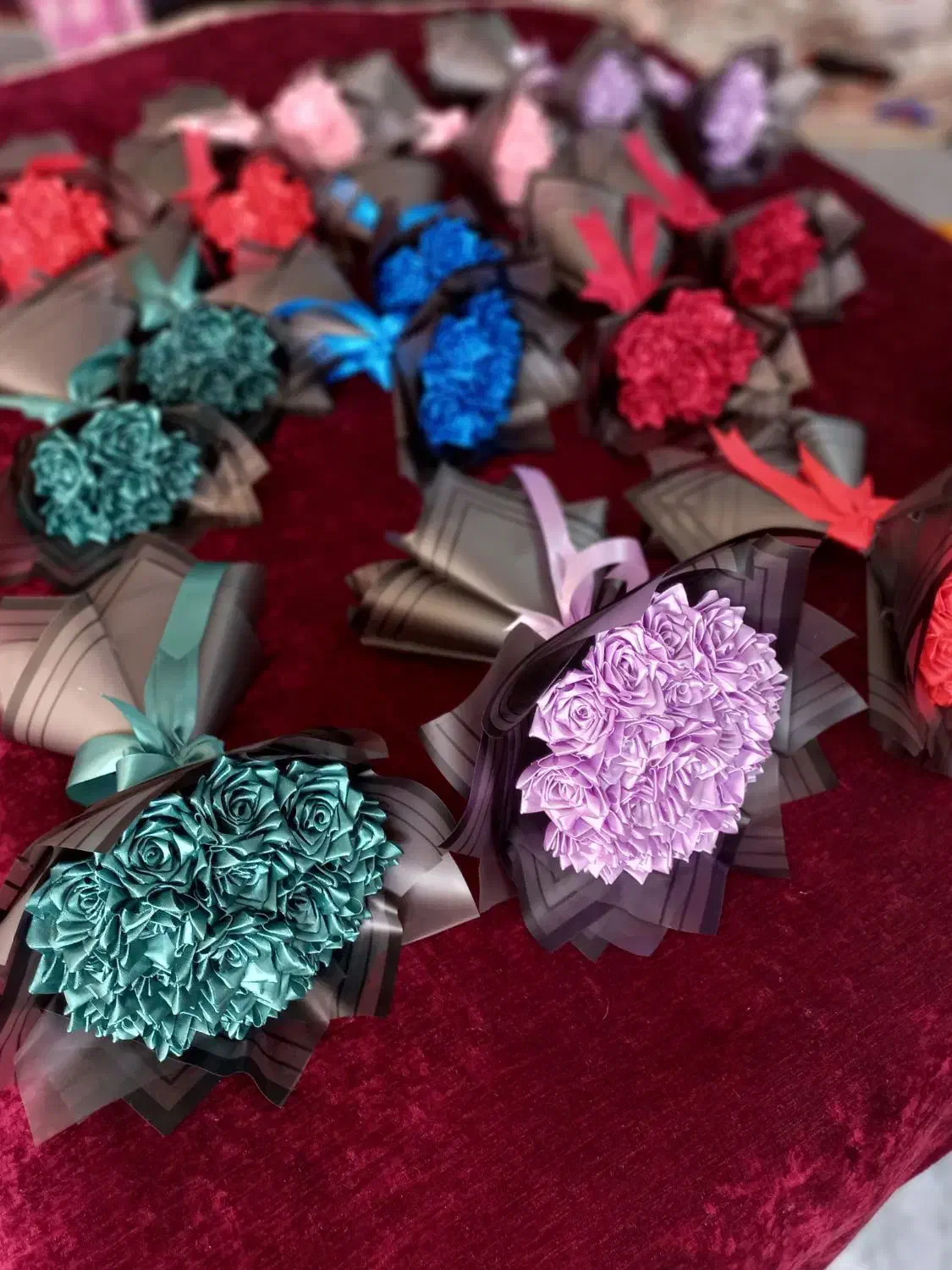 دسته گل روبانی|گل مصنوعی|تبریز, |دیوار