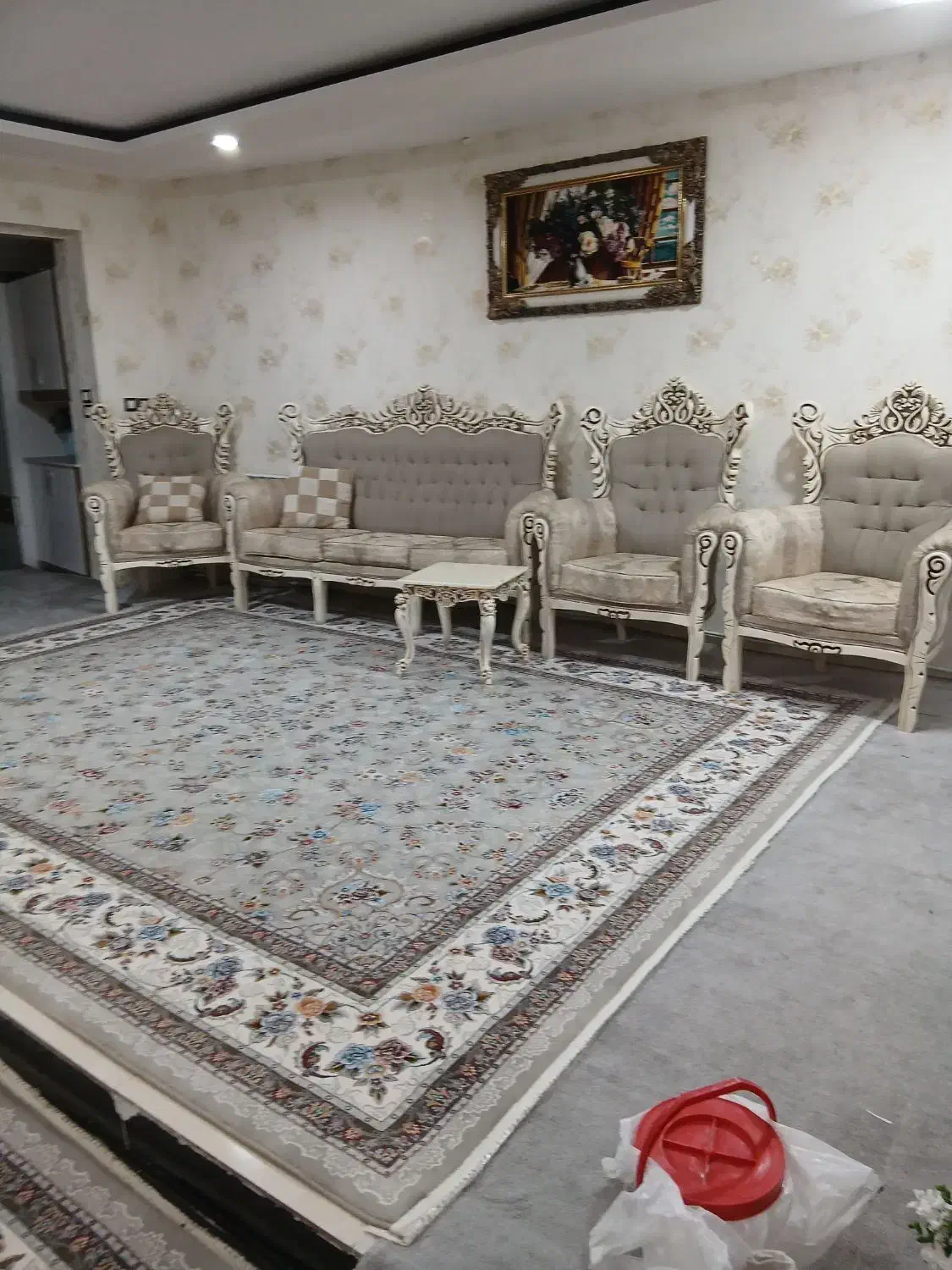 مبل 6 نفره سلطنتی چوب کاج عسل|مبلمان خانگی و میز عسلی|بانه, |دیوار