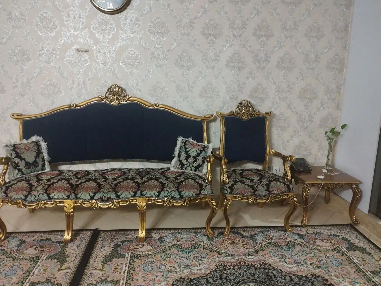مبل استیل ۷ نفره به همراه جلو مبلی و عسلی|مبلمان خانگی و میز عسلی|تهران, شهرک صادقیه|دیوار