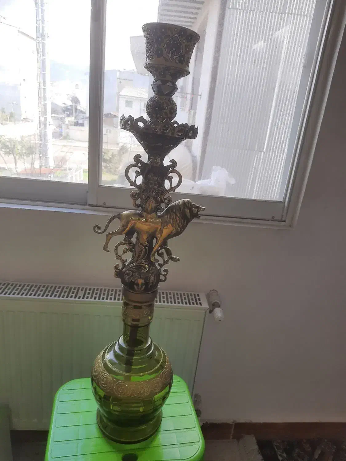 قلیان عربی برنجی بزرگ|کلکسیون اشیاء عتیقه|لاهیجان, شهرک جانبازان|دیوار