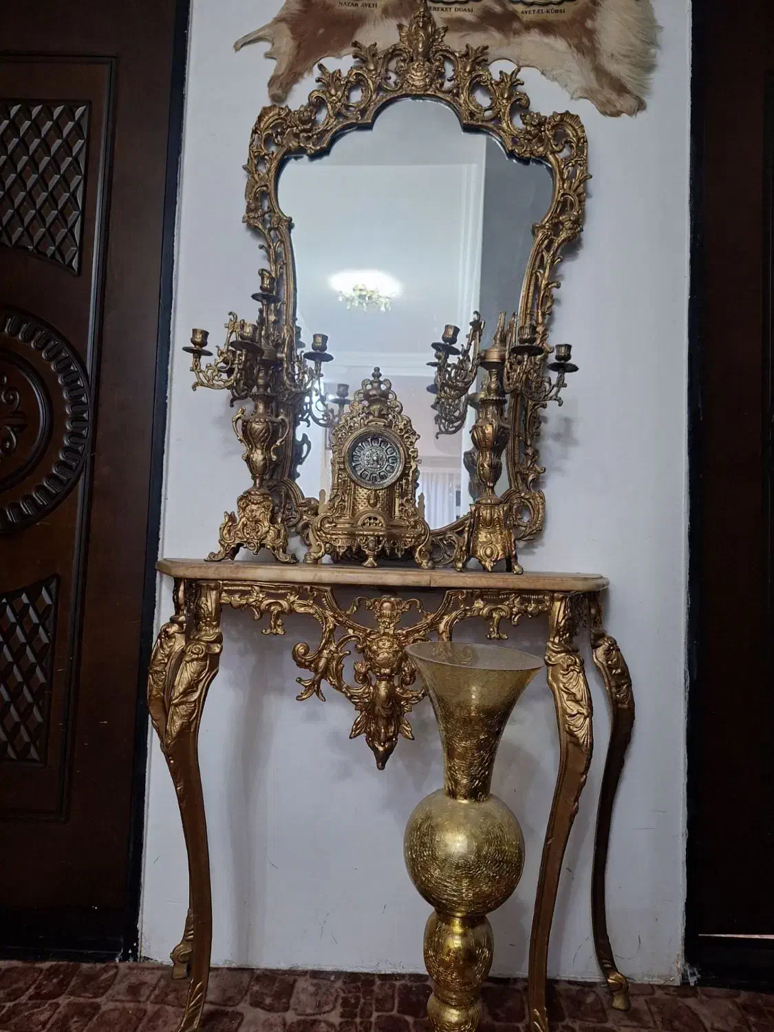 اینه کنسول شمعدان و گلدان|بوفه، ویترین، کنسول|نقده, |دیوار