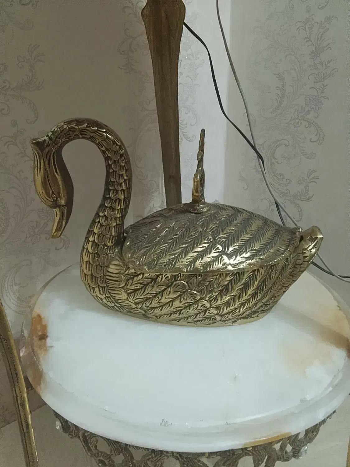 میز تلفن،تلفن،قو و جاکلیدی برنج|صنایع دستی و سایر لوازم تزئینی|آفتاب, |دیوار