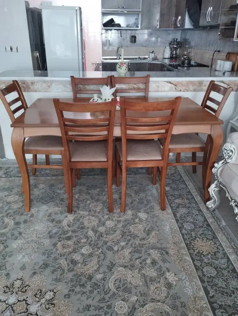میز ناهارخوری شش نفره تمام چوب کاملا نو و سالم|میز و صندلی غذاخوری|فسا, |دیوار