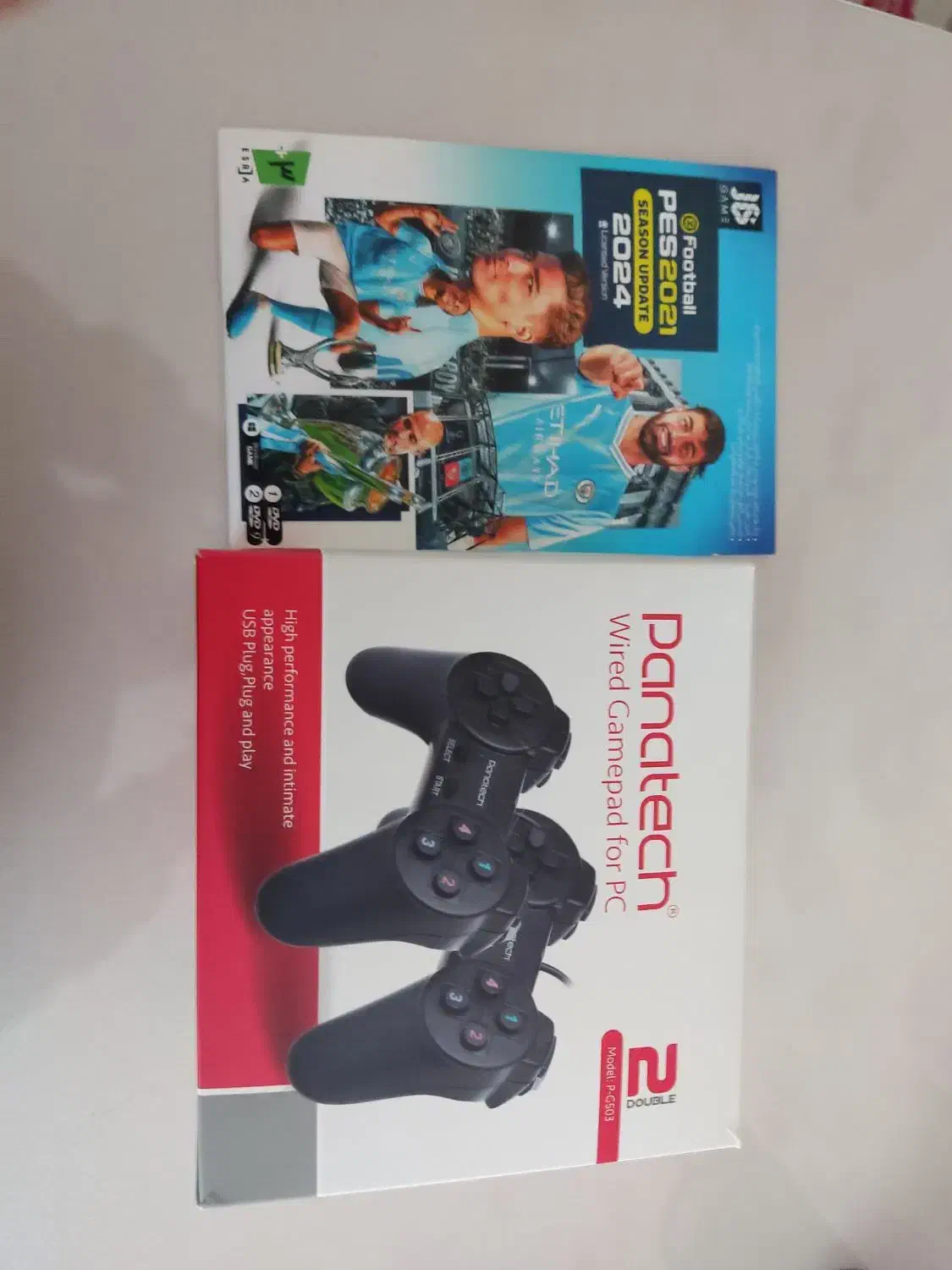 دسته بازی دوتایی panatech به همراه بازی pes 2021|کنسول، بازی ویدئویی و آنلاین|اردبیل, |دیوار