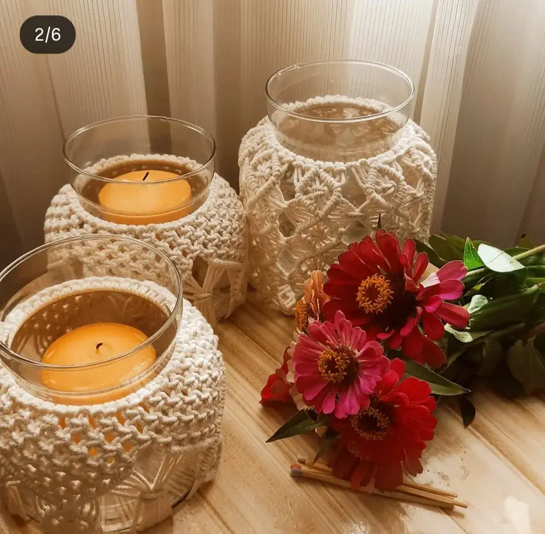 جاگلدانی/جاشمعی/مکرومه/صنایع دستی|صنایع دستی و سایر لوازم تزئینی|تهران, ابوذر|دیوار