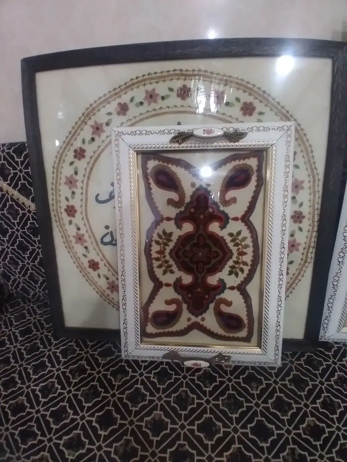 سینی و وان یکاد پته دوزی شده اماده|صنایع دستی و سایر لوازم تزئینی|گلستان (کرمان), |دیوار