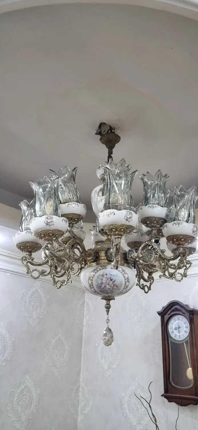 لوستر برنج نو نو|لوستر و چراغ آویز|شوشتر, |دیوار