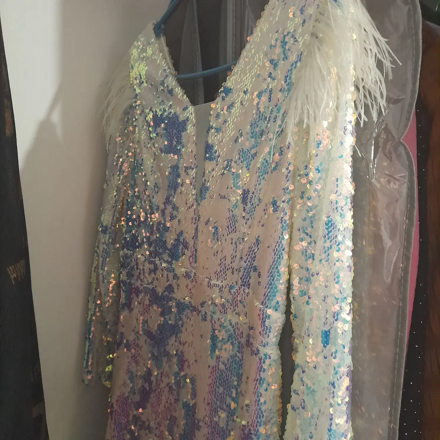 لباس مجلسی پوشیده پولکی هفت رنگ سایز ۳۸ ۴۰|لباس|محمدشهر, محمدشهر|دیوار