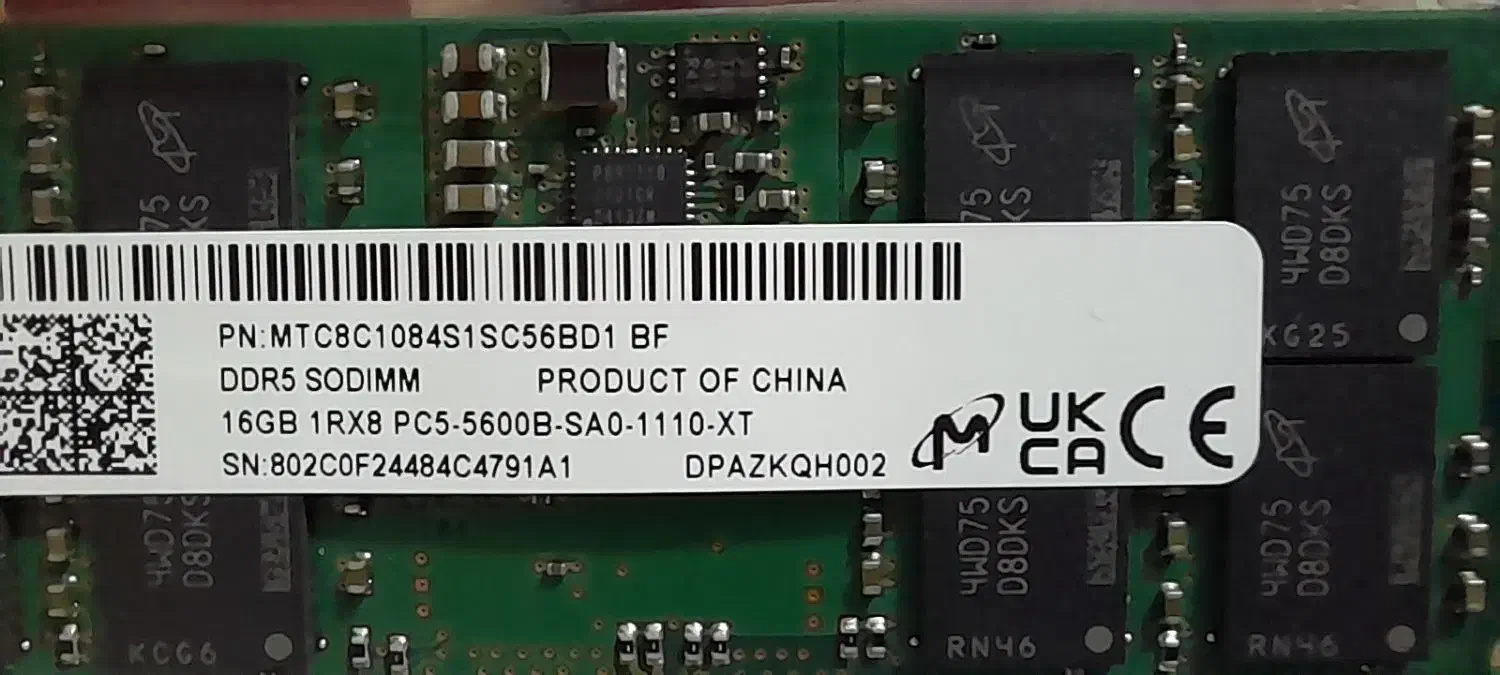 رم لپ‌تاپ DDR5 5600 ظرفیت 16GB در حد نو|قطعات و لوازم جانبی رایانه|مریوان, |دیوار