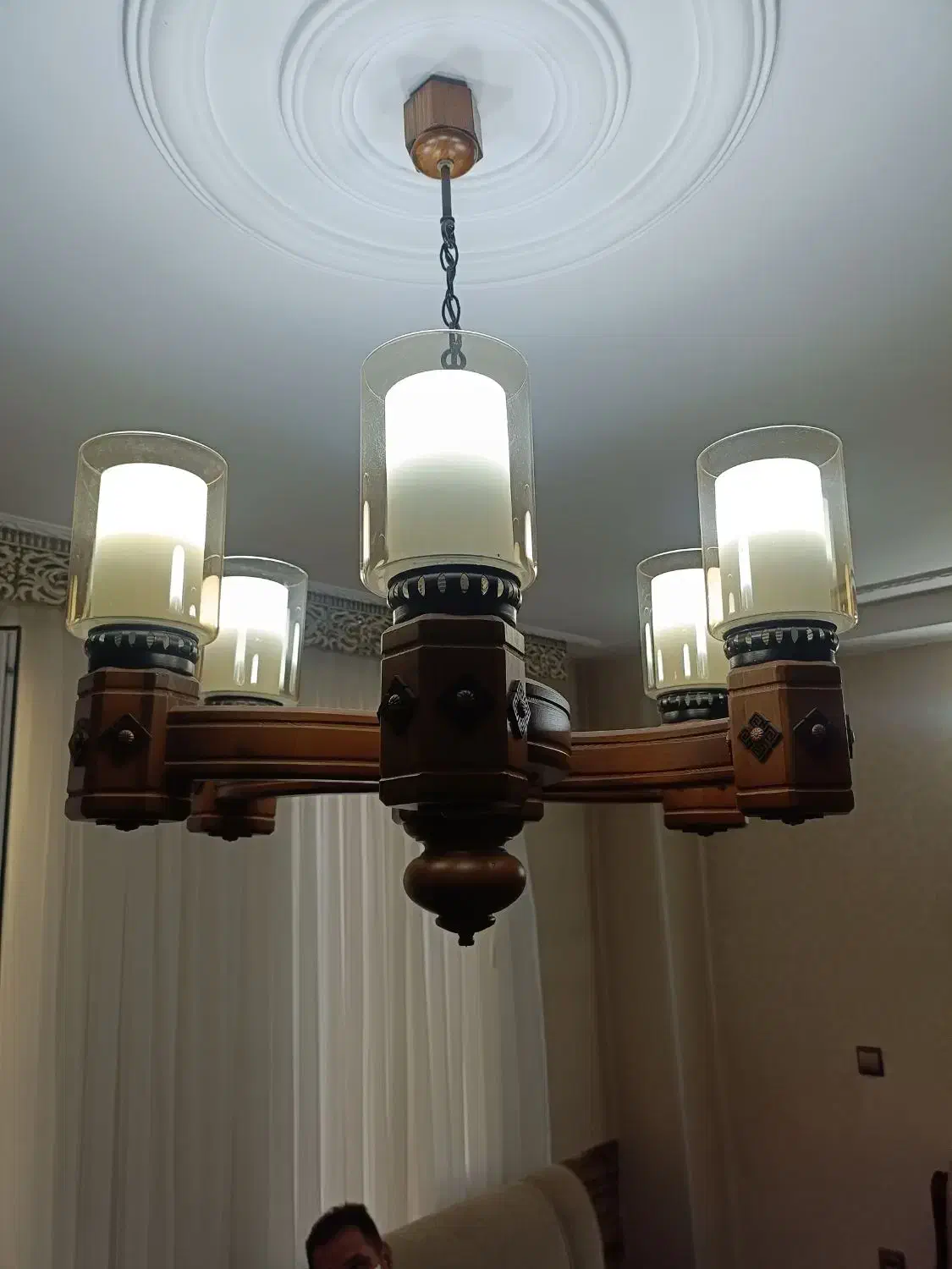 لوستر چوب سالم|لوستر و چراغ آویز|کرج, کرج نو|دیوار