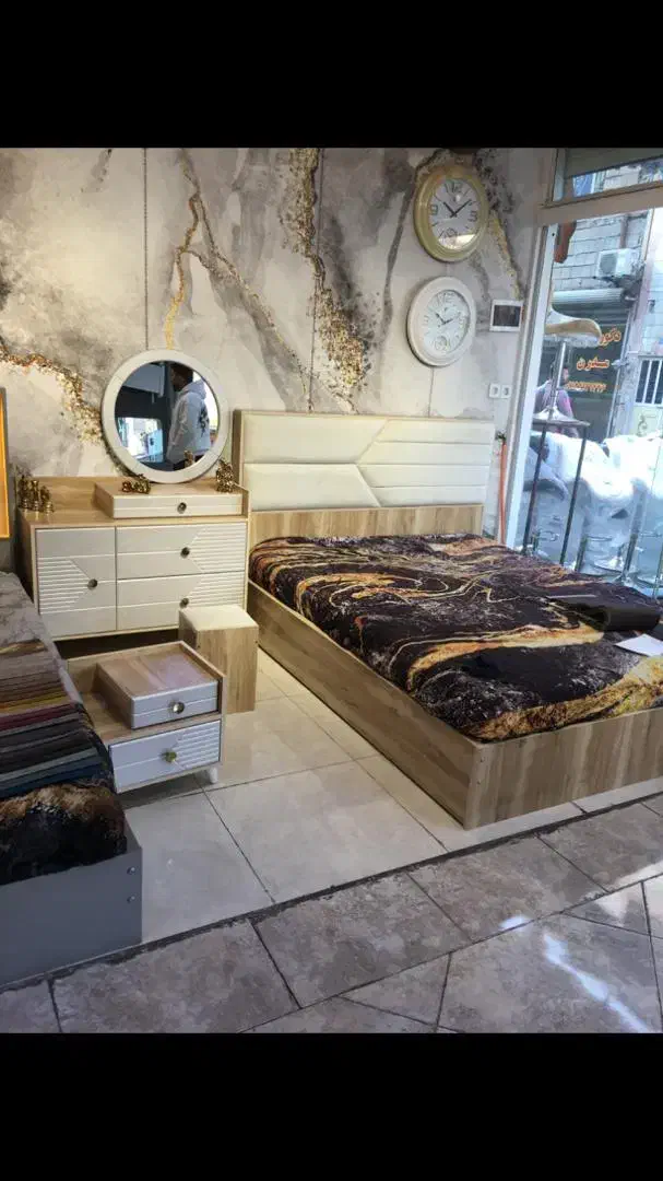 سرویس خواب دونفره اطلس با کفی تخت|تخت و سرویس خواب|نوشهر, |دیوار