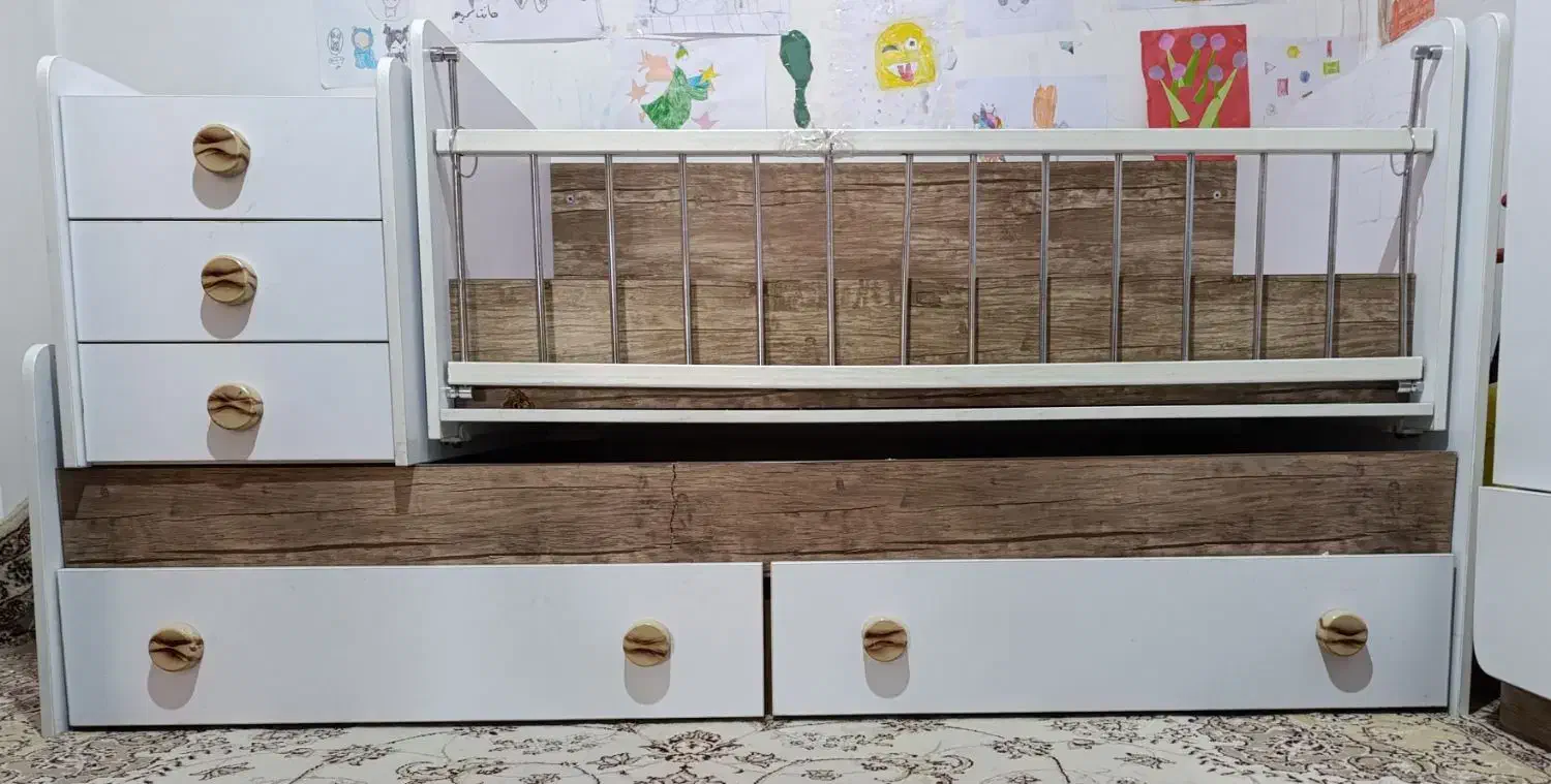 تخت خواب سه منظوره سیسمونی|تخت و سرویس خواب|شاهرود, |دیوار