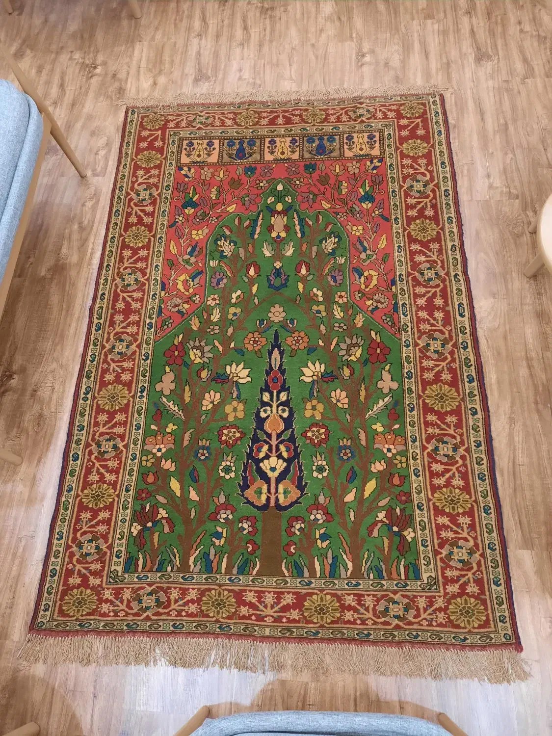 فرش دستبافت چله ابریشم|فرش|ری, دیلمان|دیوار