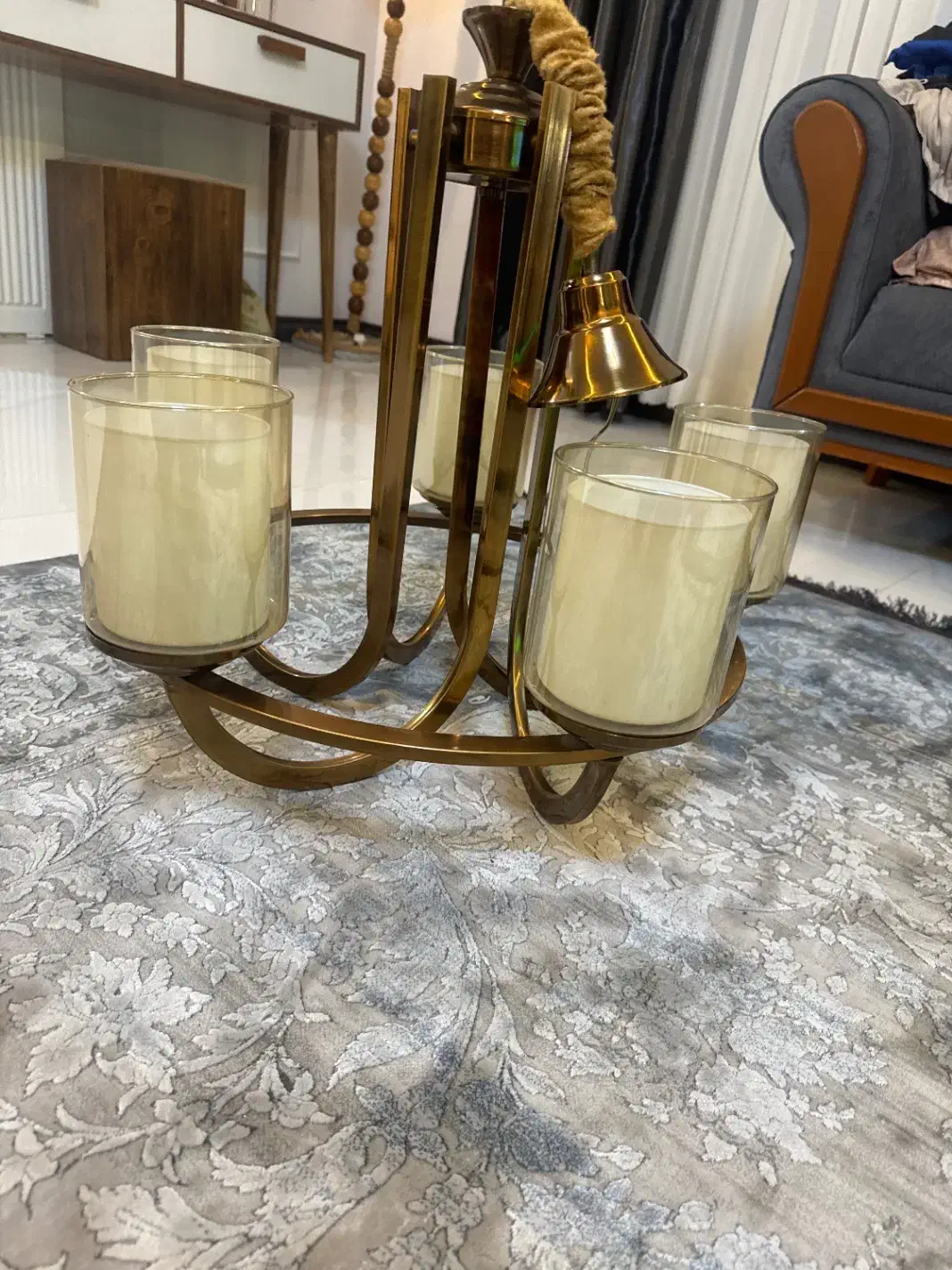 لوستر پنچ شاخه|لوستر و چراغ آویز|مشهد, جاهد شهر|دیوار