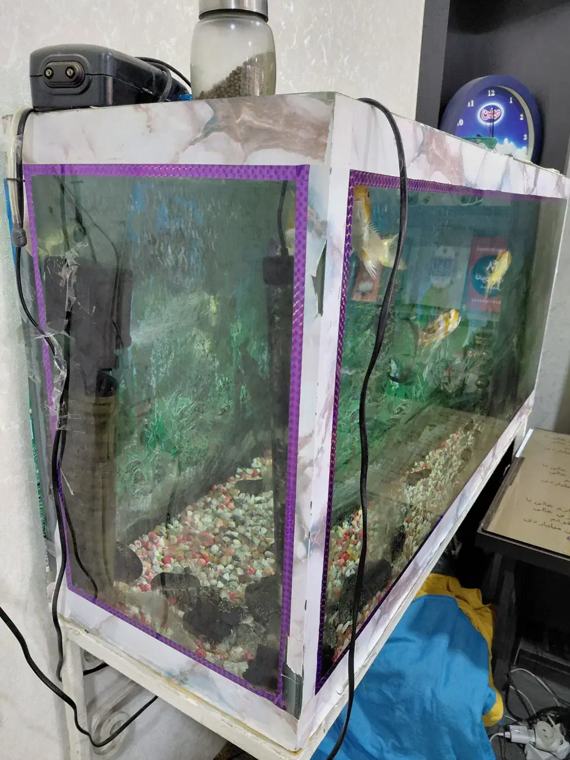 فروش آکواریوم با پایه فروزه وسائل کامل|ماهی|اصفهان, جلفا|دیوار