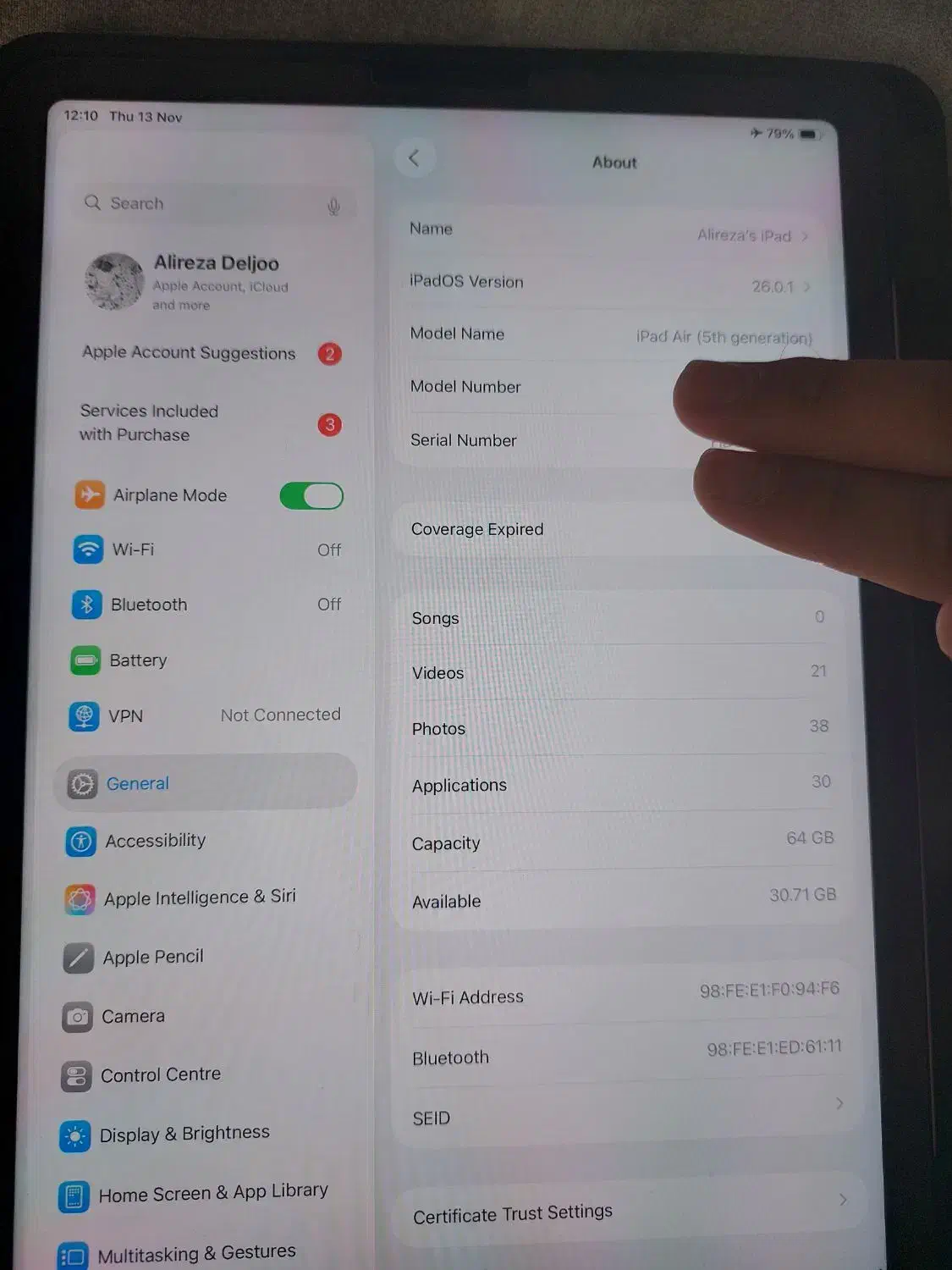 ایپد ایر ۵|تبلت|شیراز, شهرک پرواز|دیوار