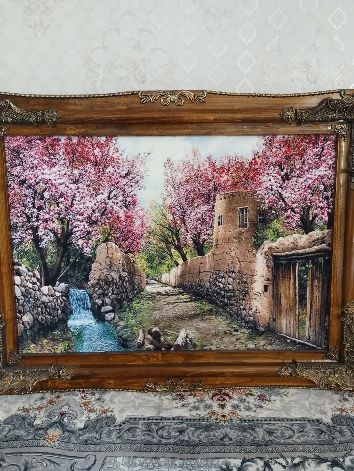 فروش دو تخته تابلو فرش و یک تابلو طبیعت|تابلو فرش|هشترود, |دیوار