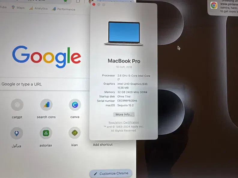 MacBook Pro 16 inch مک بوک پرو ۲۰۱۸|رایانه همراه|تبریز, |دیوار
